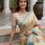 Beautiful yellow color virana silk fabric elegant printed saree with dori work