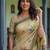Beautiful beige color virana silk fabric elegant printed saree with dori work