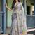 Beautiful grey color virana silk fabric elegant printed saree with dori work