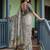 Beautiful grey color virana silk fabric elegant printed saree with dori work