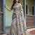 Beautiful grey color virana silk fabric elegant printed saree with dori work