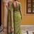 Beautiful mahendi color virana silk fabric elegant printed saree with dori work