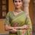 Beautiful mahendi color virana silk fabric elegant printed saree with dori work
