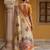 Beautiful peach color virana silk fabric elegant printed saree with dori work