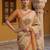 Beautiful peach color virana silk fabric elegant printed saree with dori work