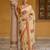 Beautiful peach color virana silk fabric elegant printed saree with dori work