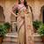 Beautiful beige color virana silk fabric elegant printed saree with dori work