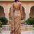Beautiful beige color virana silk fabric elegant printed saree with dori work