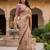 Beautiful beige color virana silk fabric elegant printed saree with dori work