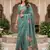 Beautiful green color virana silk fabric elegant printed saree with dori work