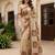 Beautiful chiku color virana silk fabric elegant printed saree with dori work