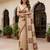 Beautiful chiku color virana silk fabric elegant printed saree with dori work