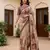 Beautiful chiku color virana silk fabric elegant printed saree with dori work