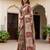 Beautiful chiku color virana silk fabric elegant printed saree with dori work