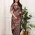 Brown color manipuri silk elegant saree with beautiful embroidered with cut work