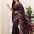Purple color manipuri silk elegant saree with beautiful embroidered with cut work