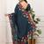 Blue color manipuri silk elegant saree with beautiful embroidered with cut work