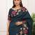 Blue color manipuri silk elegant saree with beautiful embroidered with cut work