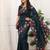 Blue color manipuri silk elegant saree with beautiful embroidered with cut work