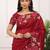Red color manipuri silk elegant saree with beautiful embroidered with cut work