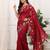 Red color manipuri silk elegant saree with beautiful embroidered with cut work