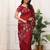 Red color manipuri silk elegant saree with beautiful embroidered with cut work