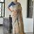 Blue color beautiful madhubani printed tussar silk saree for festive looks