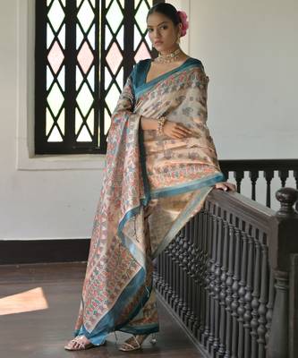 Rama madhubani printed tussar silk blend saree festive looks 3