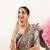 Baby pink color banarasi silk fabric paithani woven designer ethnic partywear saree
