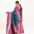Rama color banarasi silk fabric paithani woven designer ethnic partywear saree