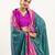 Rama color banarasi silk fabric paithani woven designer ethnic partywear saree