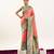 Peach color banarasi silk fabric paithani woven designer ethnic partywear saree