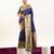 Blue color banarasi silk fabric paithani woven designer ethnic partywear saree