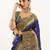 Blue color banarasi silk fabric paithani woven designer ethnic partywear saree