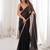 Black color bollywood style ethnic partywear frendy satin fabric saree