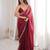 Maroon color bollywood style ethnic partywear frendy satin fabric saree