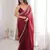 Maroon color bollywood style ethnic partywear frendy satin fabric saree