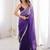 Purple color bollywood style ethnic partywear frendy satin fabric saree
