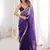Purple color bollywood style ethnic partywear frendy satin fabric saree