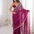 Wine color bollywood style ethnic partywear frendy satin fabric saree