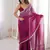 Wine color bollywood style ethnic partywear frendy satin fabric saree