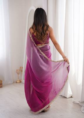 Wine style ethnic partywear frendy satin saree 2