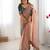 Peach color banarasi crush fabric designer partywear saree for bollywood looks