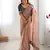 Peach faux banarasi crush fabric designer partywear saree 