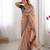 Peach color banarasi crush fabric designer partywear saree for bollywood looks