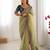 Pista color banarasi crush fabric designer partywear saree for bollywood looks