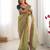 Pista color banarasi crush fabric designer partywear saree for bollywood looks
