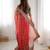 Red color banarasi crush fabric designer partywear saree for bollywood looks