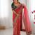 Red color banarasi crush fabric designer partywear saree for bollywood looks