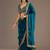 Teal blue color stylish tissue fabric designer embroidered fancy ethnic partywear saree
